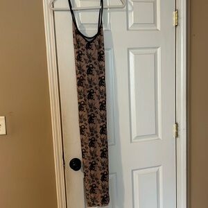 MESH SEE THROUGH DRAGON SLIP DRESS